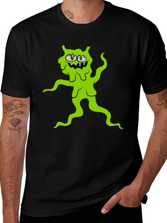 Green Slime Monster Graphic Tee - Black
