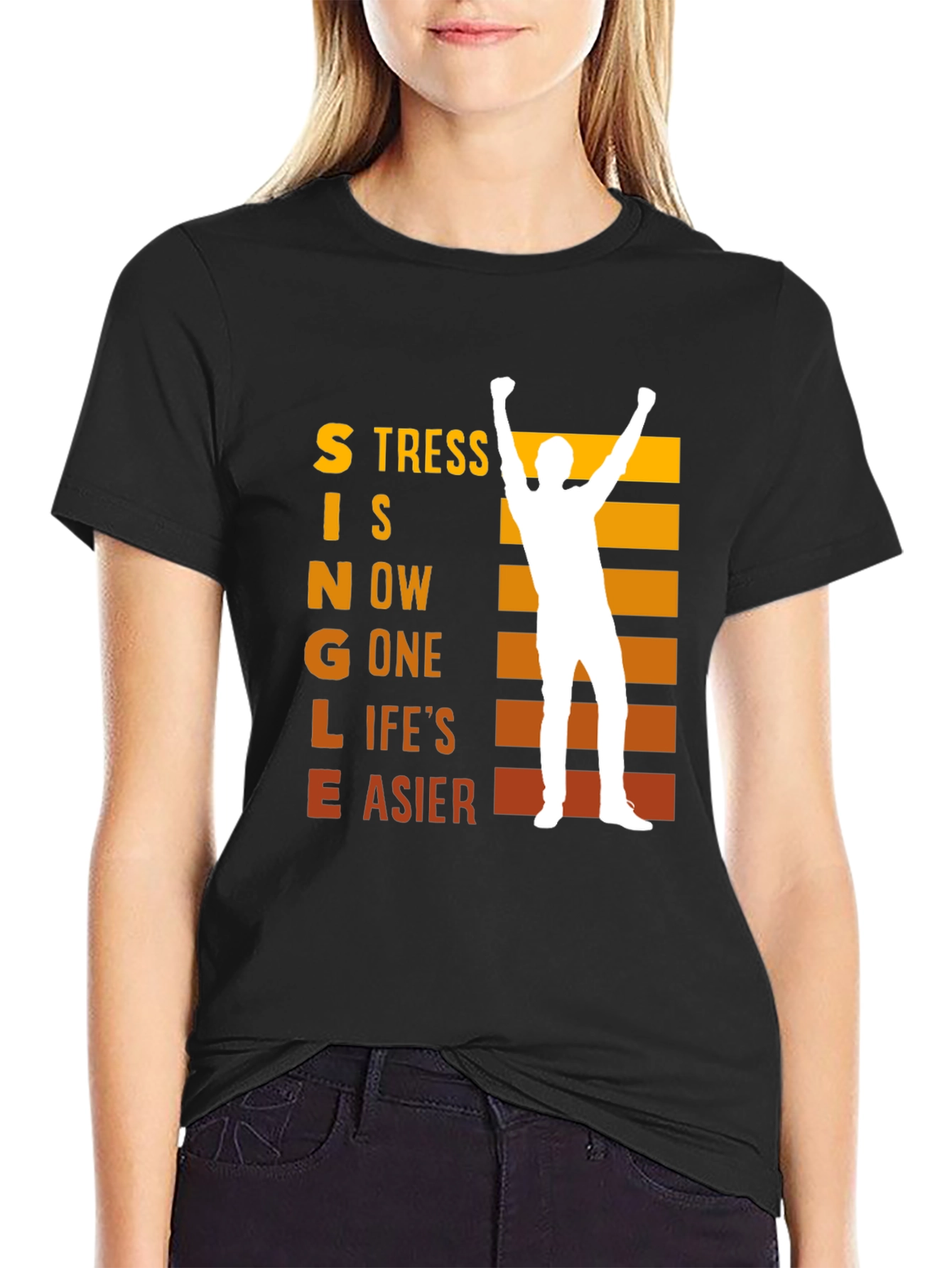 Single Now T-Shirt Stress Gone Life Easier Tee