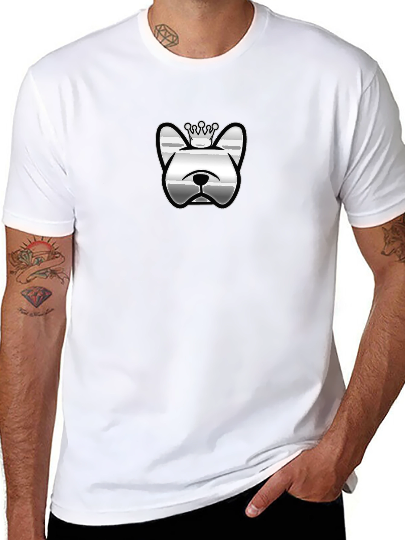 Dog Crown Graphic Black T-Shirt