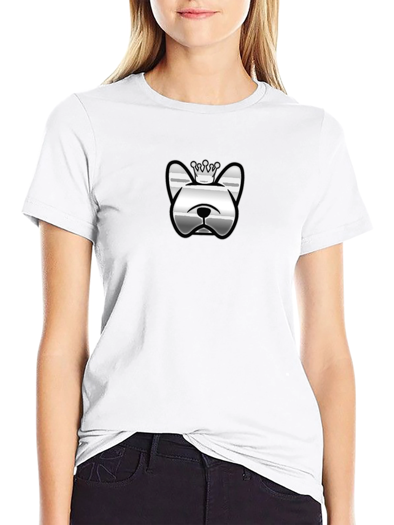 Dog Crown Graphic Black T-Shirt