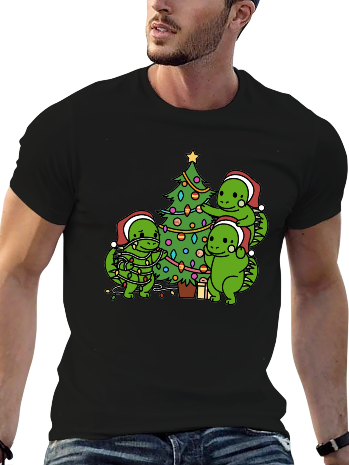 Festive Dinosaur Christmas T-Shirt