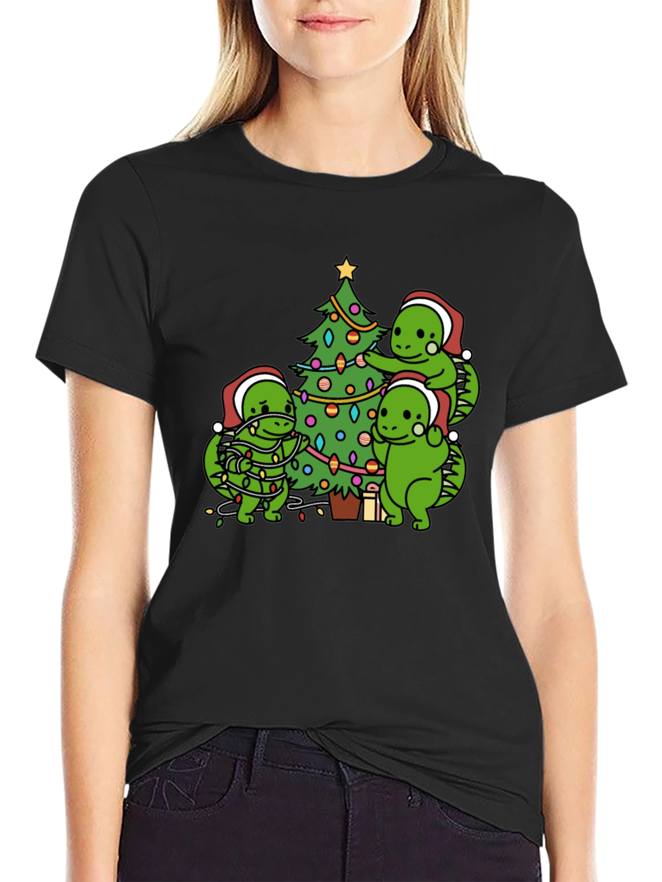 Festive Dinosaur Christmas T-Shirt