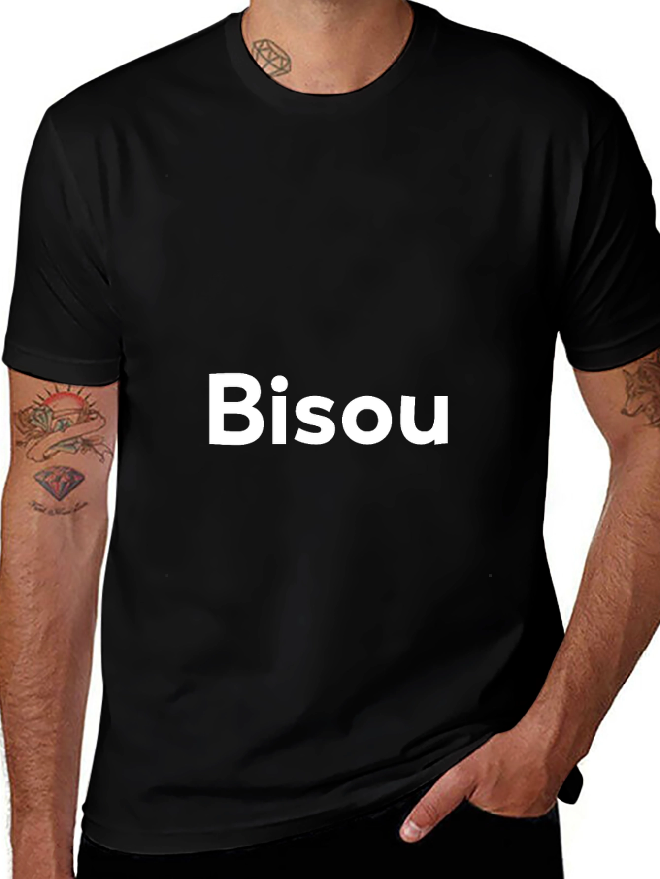 Bisou Graphic Tee - Black Cotton Comfort