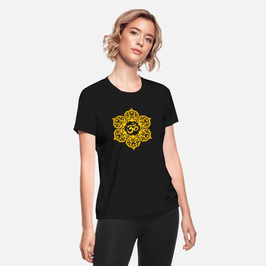 Yellow Lotus Flower Yoga Om