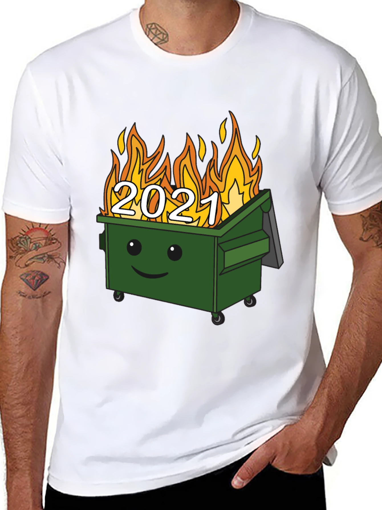 2021 Dumpster Fire Graphic Tee - Unisex Black T-Shirt