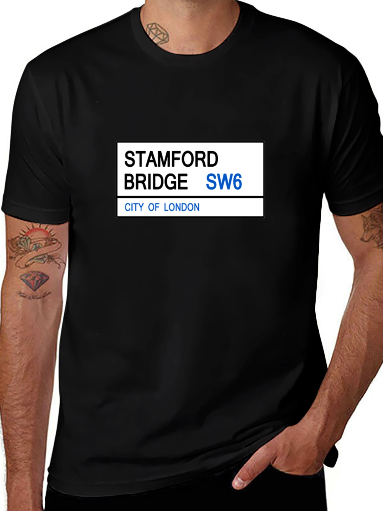 Stamford Bridge SW6 Black T-Shirt