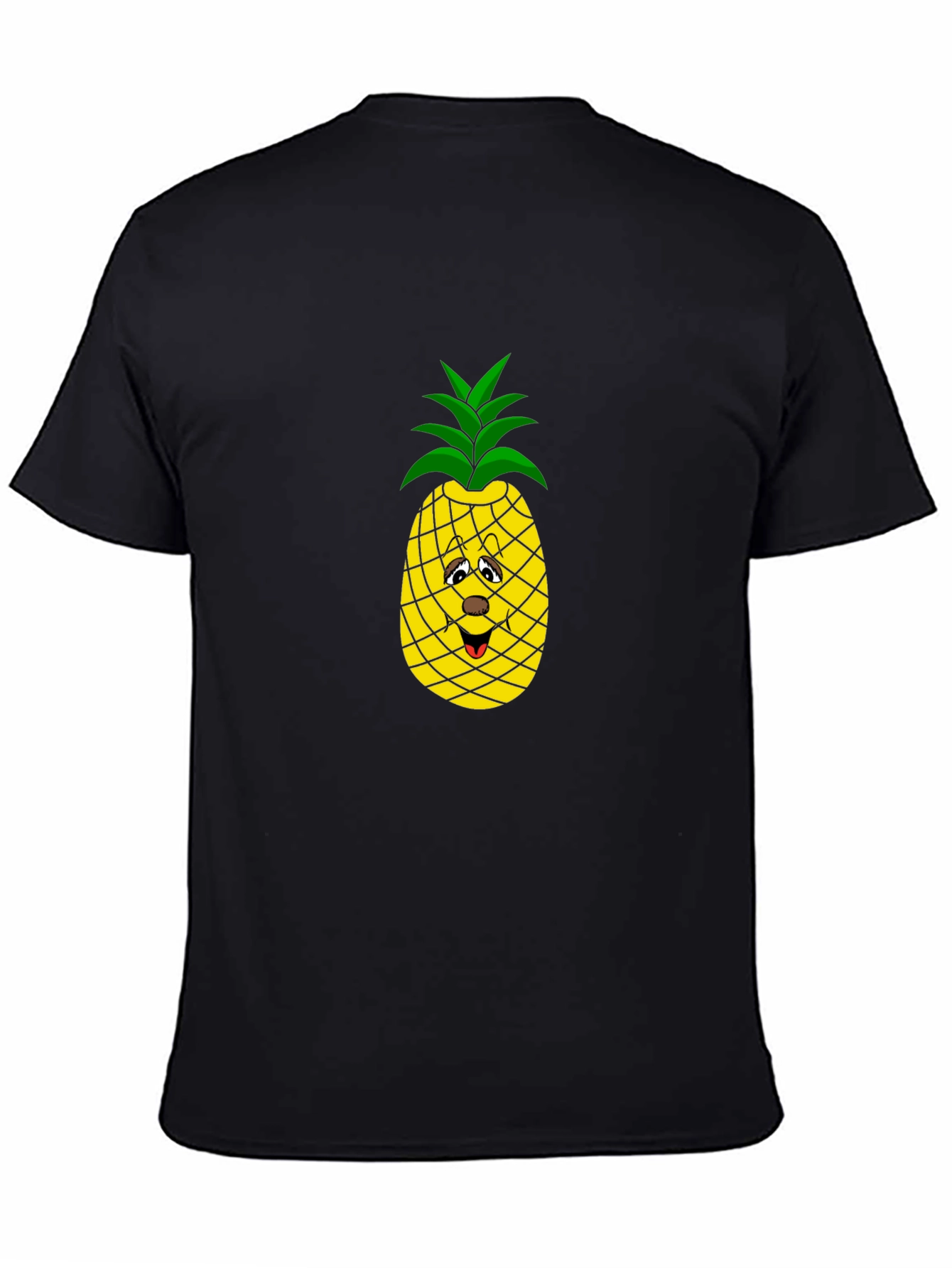 Funny Pineapple Graphic Tee - Black Cotton T-Shirt