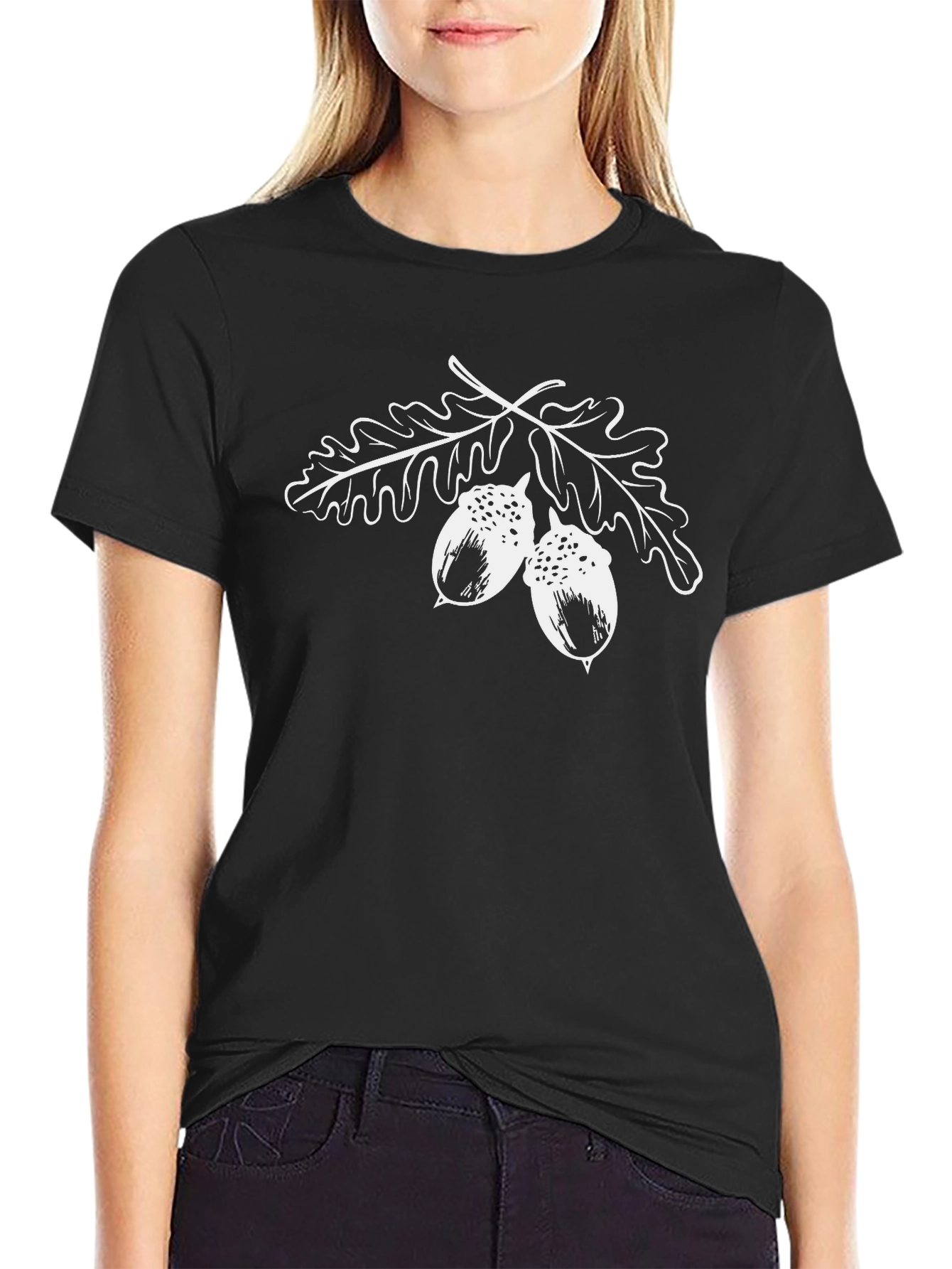 Oak Leaf and Acorn Graphic T-Shirt