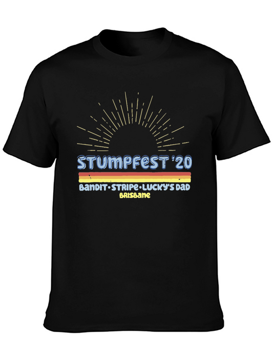 Stumpfest 20 Graphic Tee - Bandit Stripe Luckys Dad Brisbane