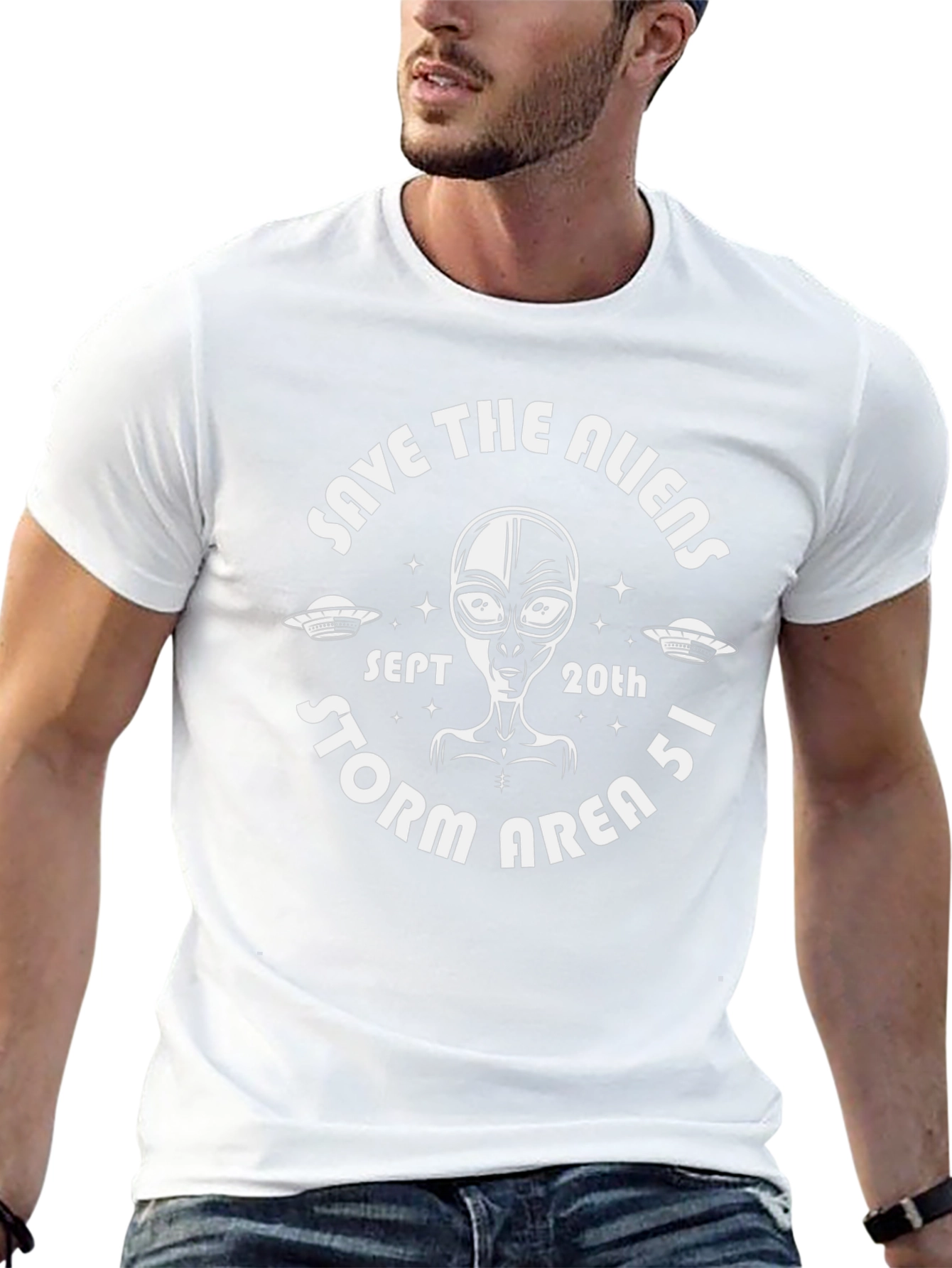 Save the Aliens Area 51 Graphic T-Shirt