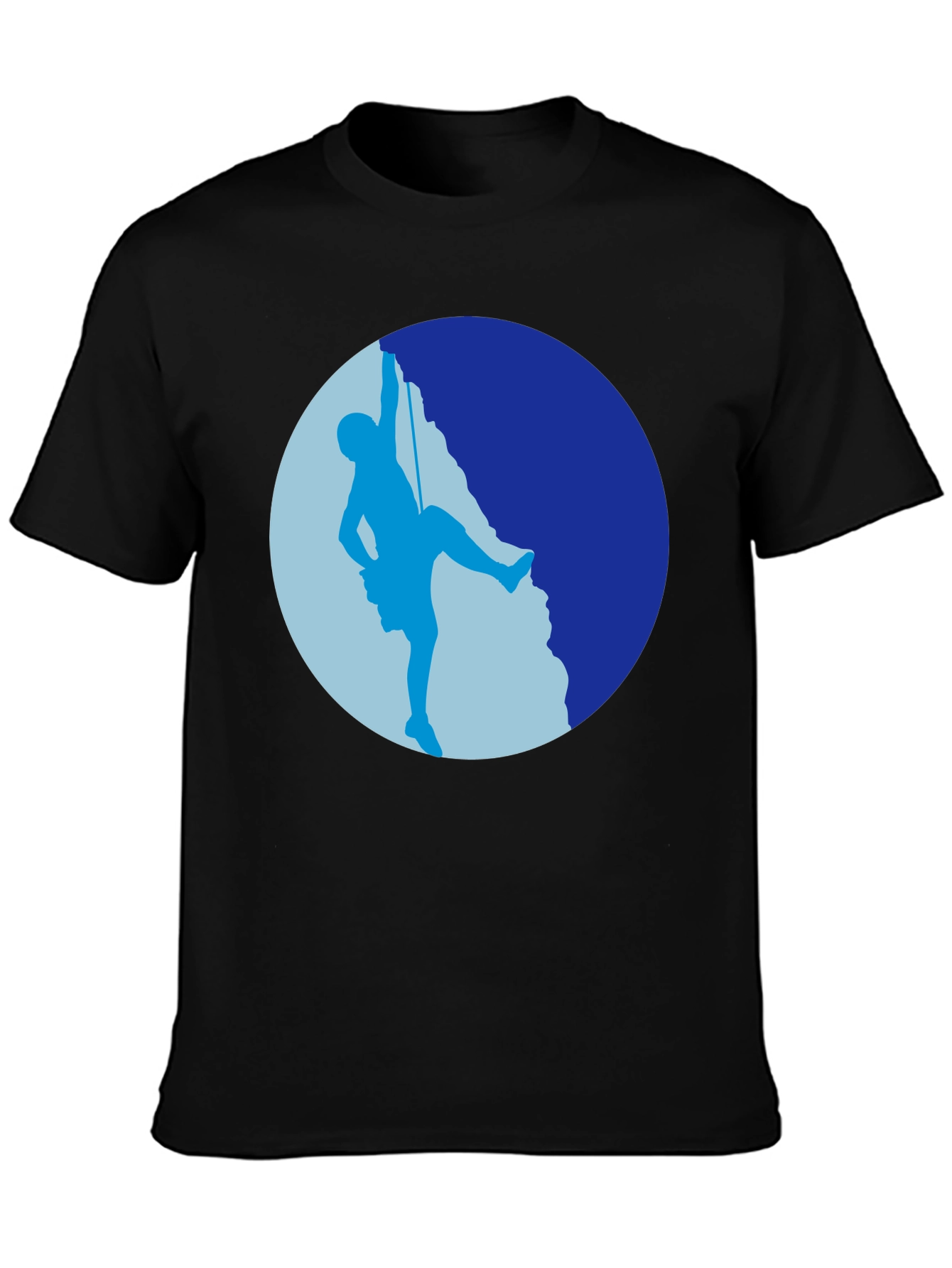 Rock Climbing Silhouette Graphic Tee - Black