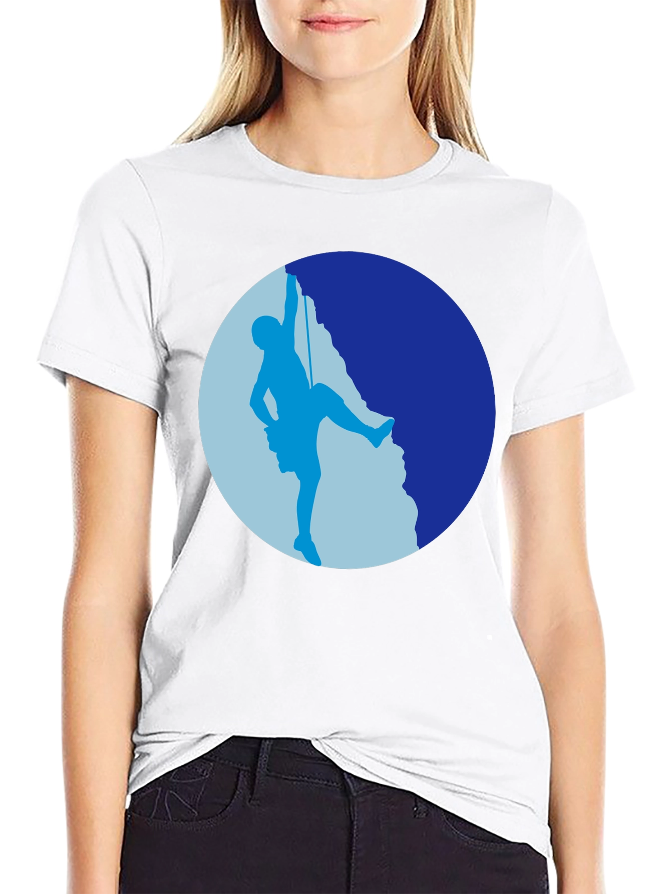 Rock Climbing Silhouette Graphic Tee - Black
