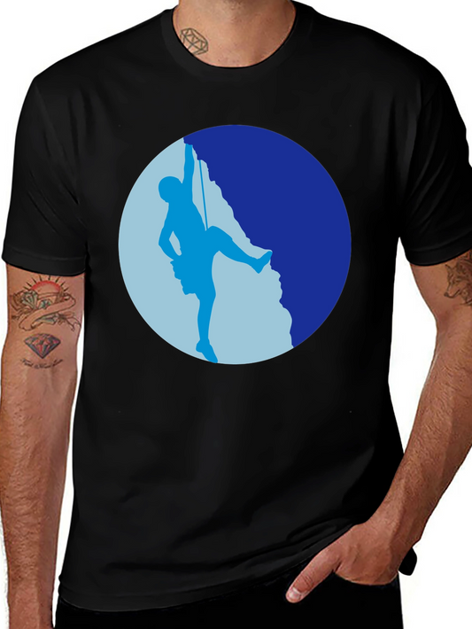 Rock Climbing Silhouette Graphic Tee - Black