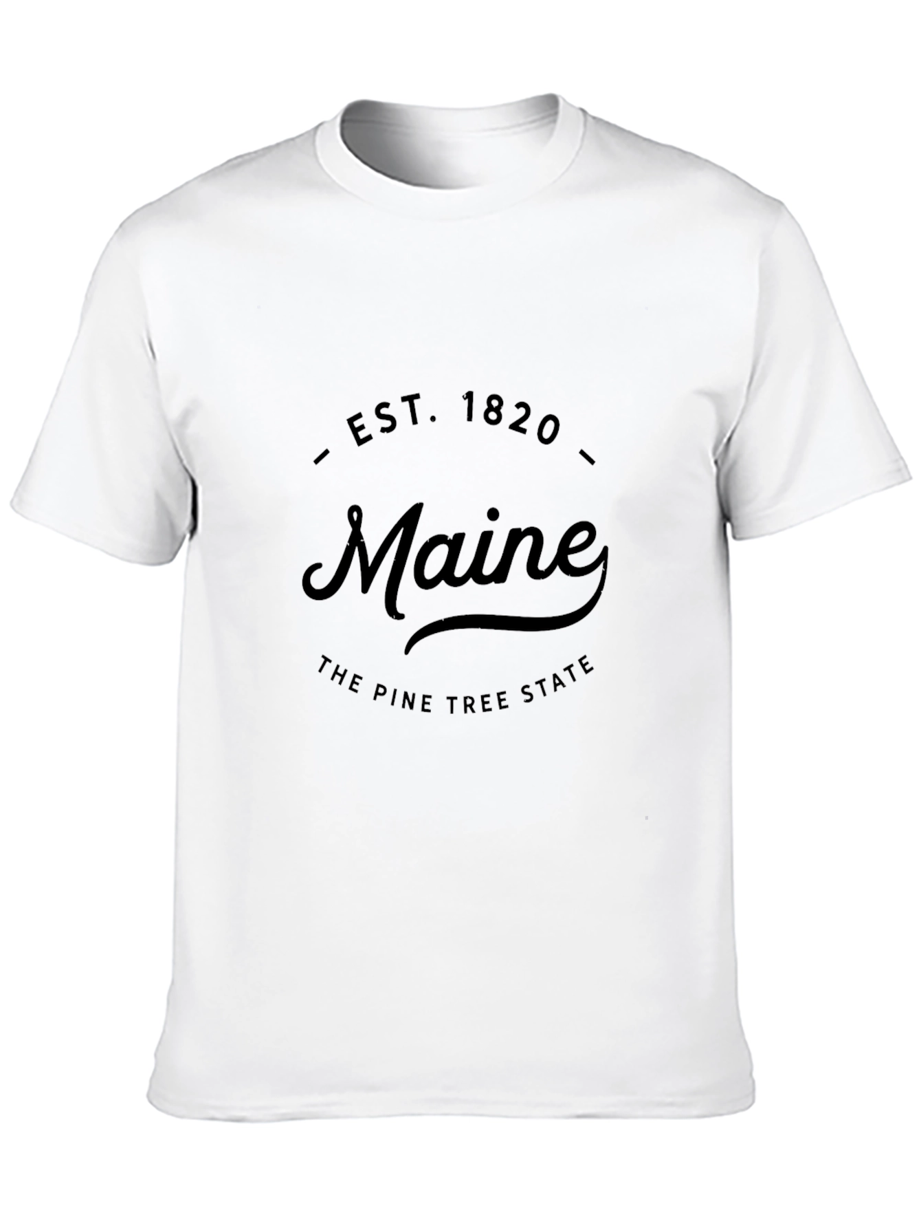 Maine State T-Shirt - Est. 1820 Black Tee