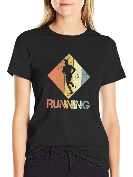 Vintage Running Graphic Tee - Retro Runners T-Shirt