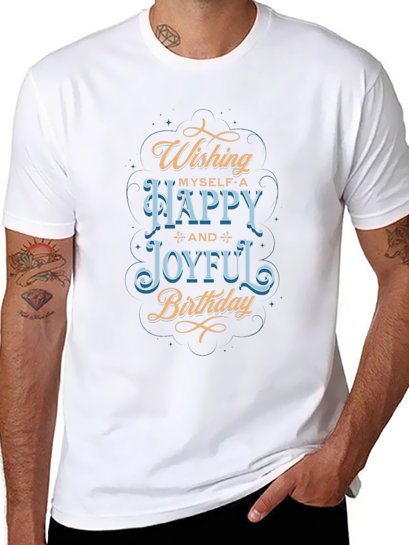 Wishing Myself Happy Birthday T-Shirt Black Tee