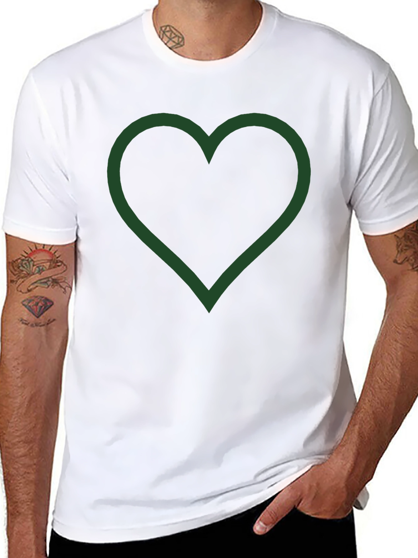 Heart Outline Graphic Tee - Casual Comfort Style