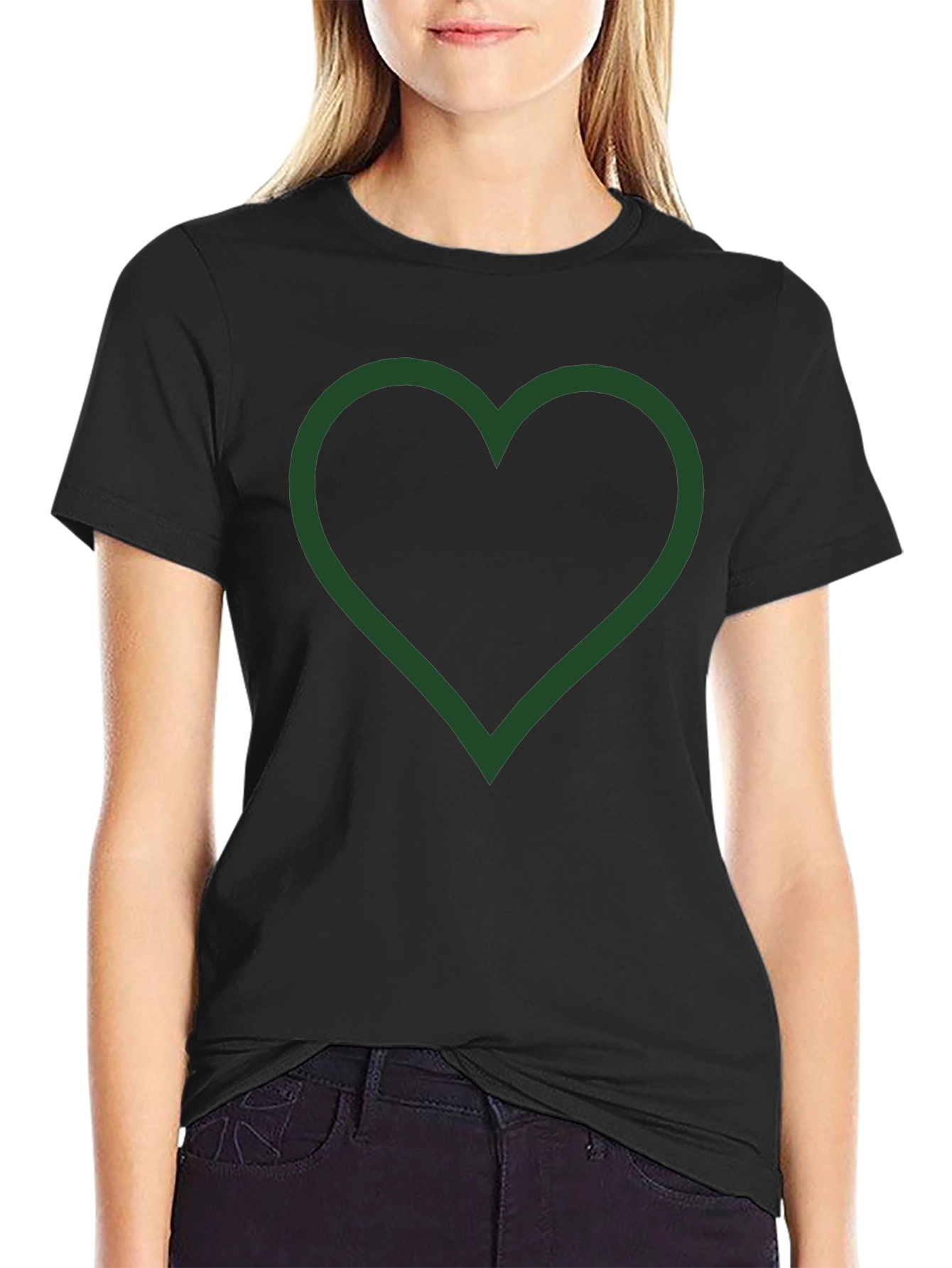 Heart Outline Graphic Tee - Casual Comfort Style