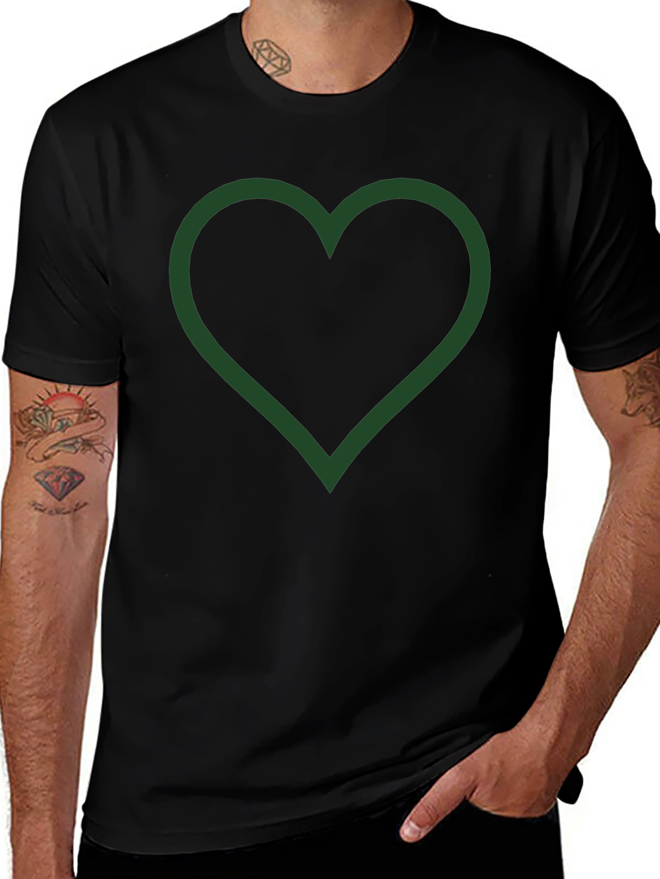 Heart Outline Graphic Tee - Casual Comfort Style