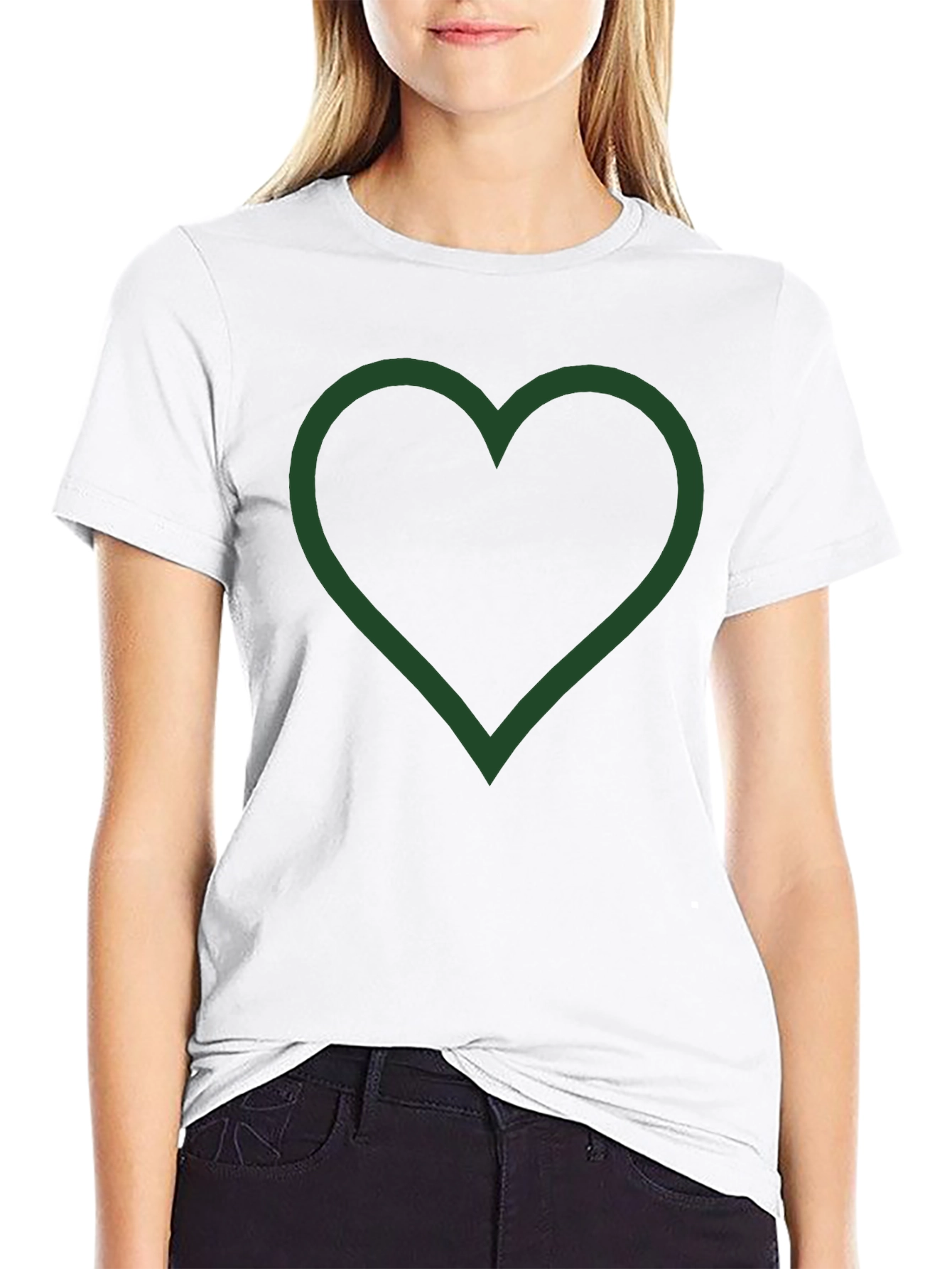 Heart Outline Graphic Tee - Casual Comfort Style