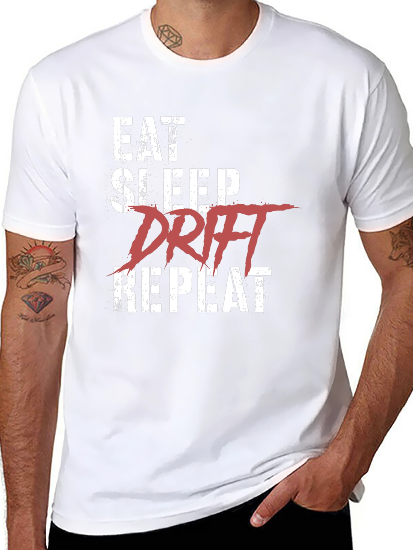 Eat Sleep Drift Repeat Black T-Shirt