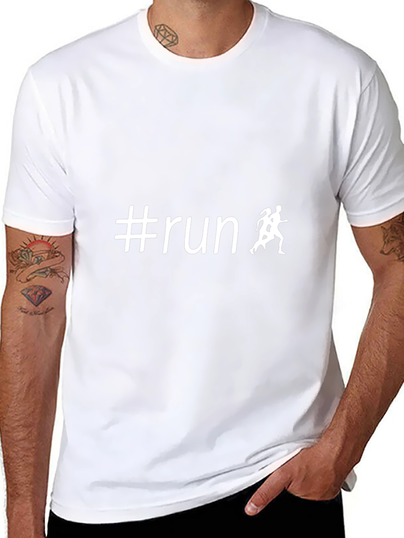 #Run T-Shirt - Black - Running Graphic Tee