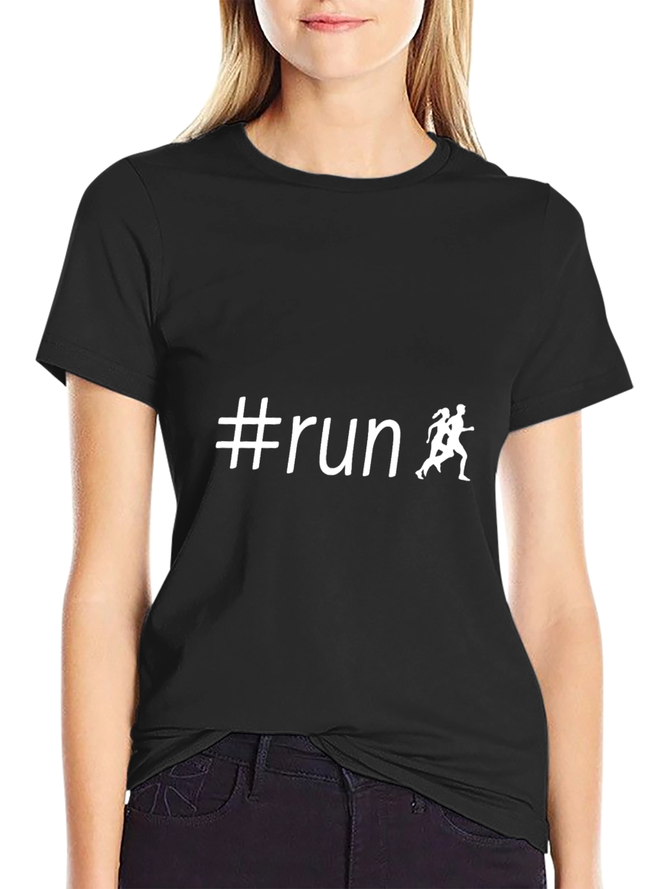 #Run T-Shirt - Black - Running Graphic Tee