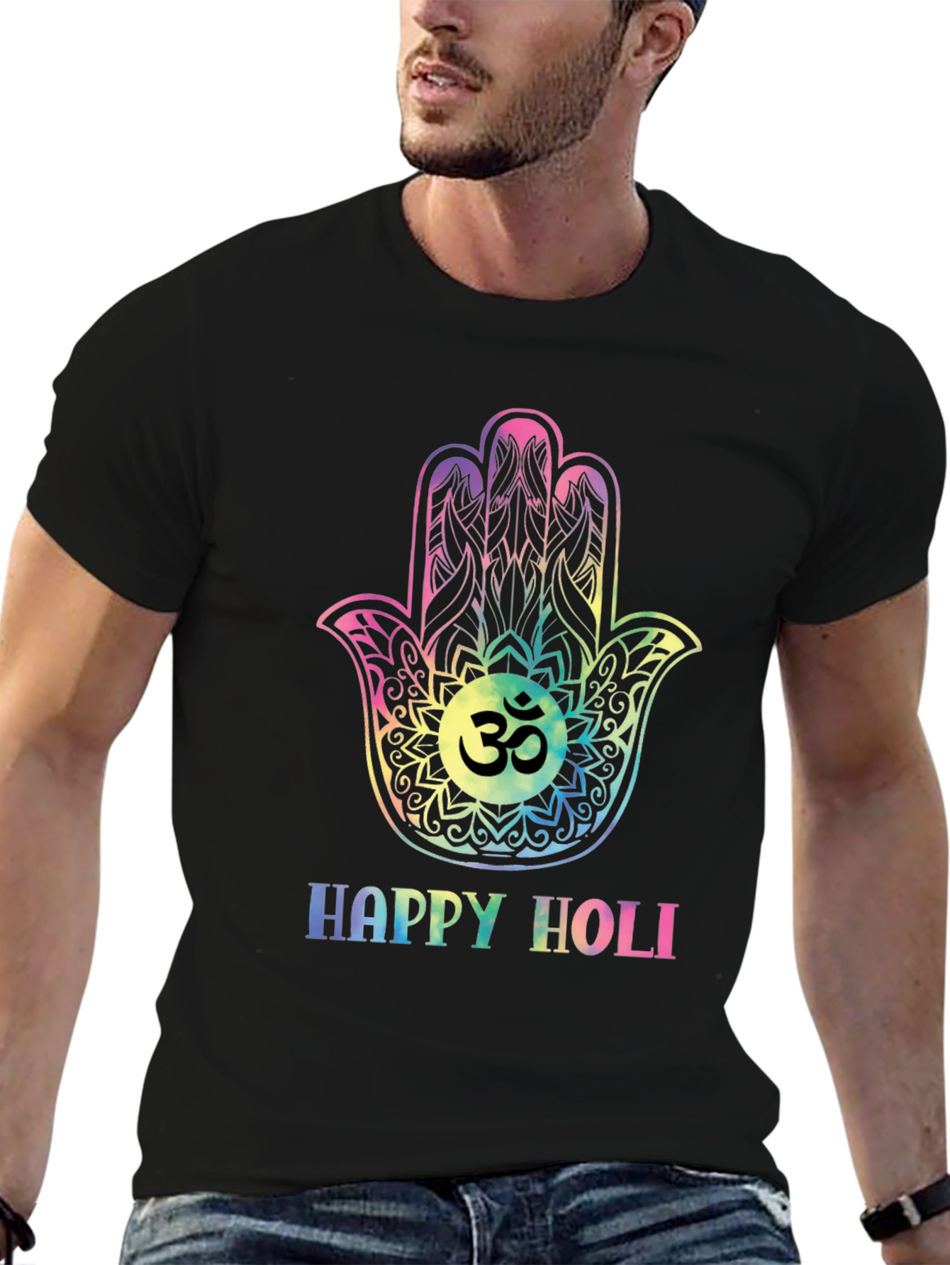 Happy Holi Hamsa Hand T-Shirt