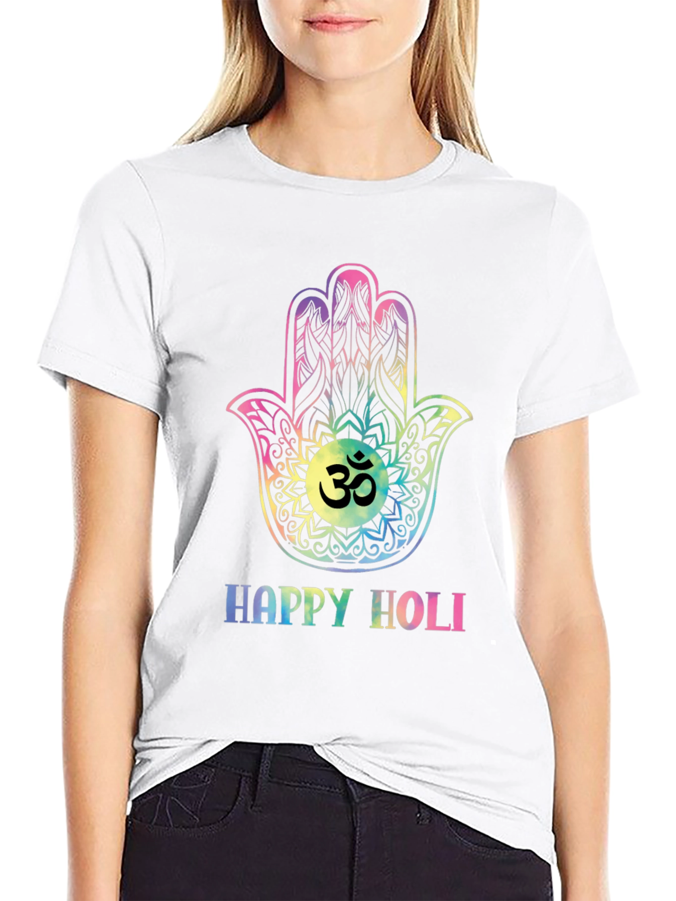 Happy Holi Hamsa Hand T-Shirt