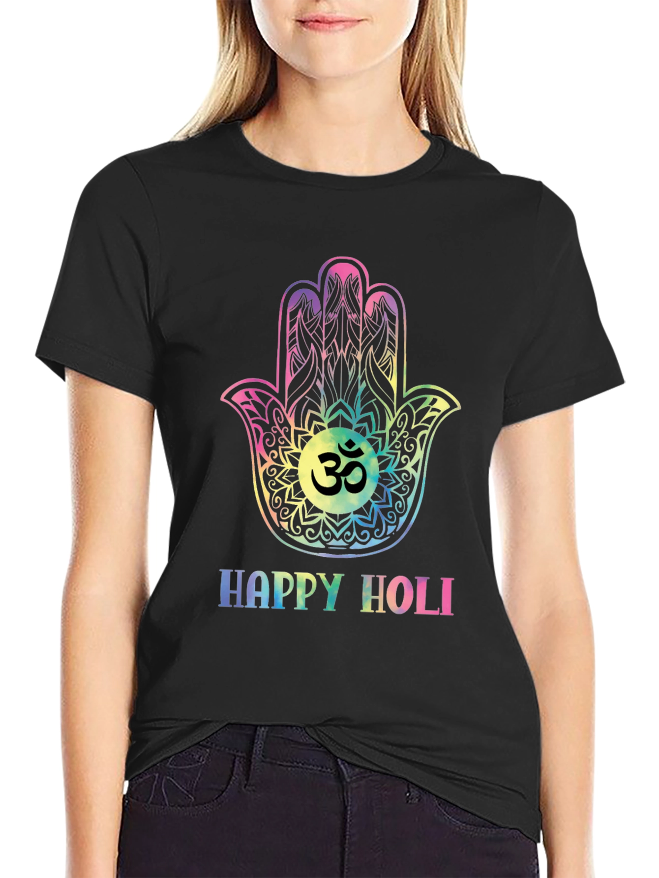 Happy Holi Hamsa Hand T-Shirt