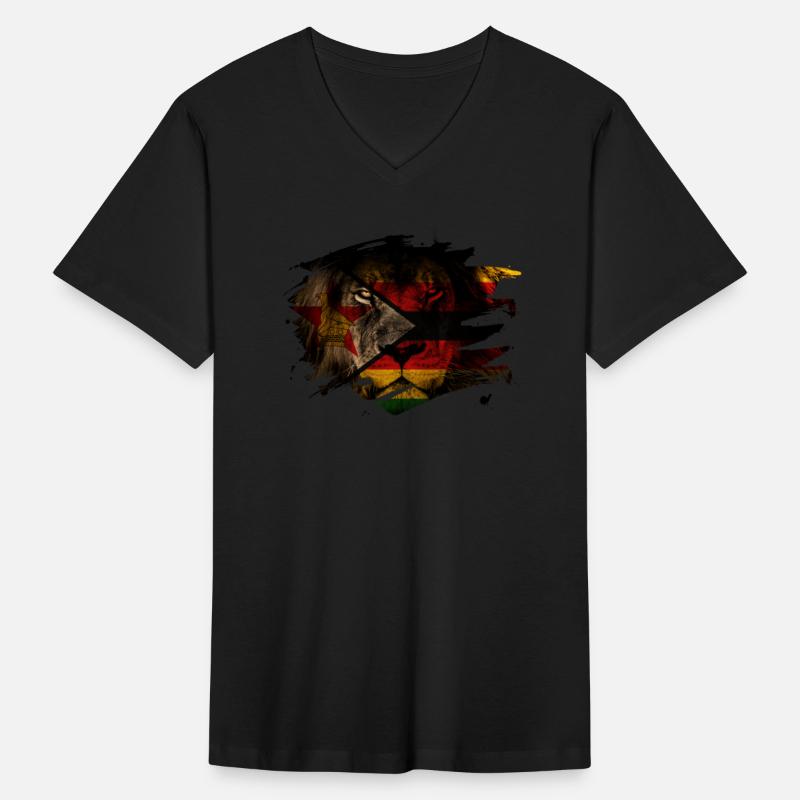 Zimbabwe Lion Flag Paint Splatter