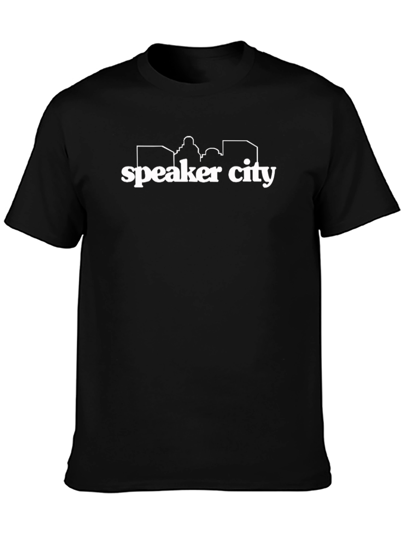 Speaker City Graphic Tee - Stylish Black T-Shirt
