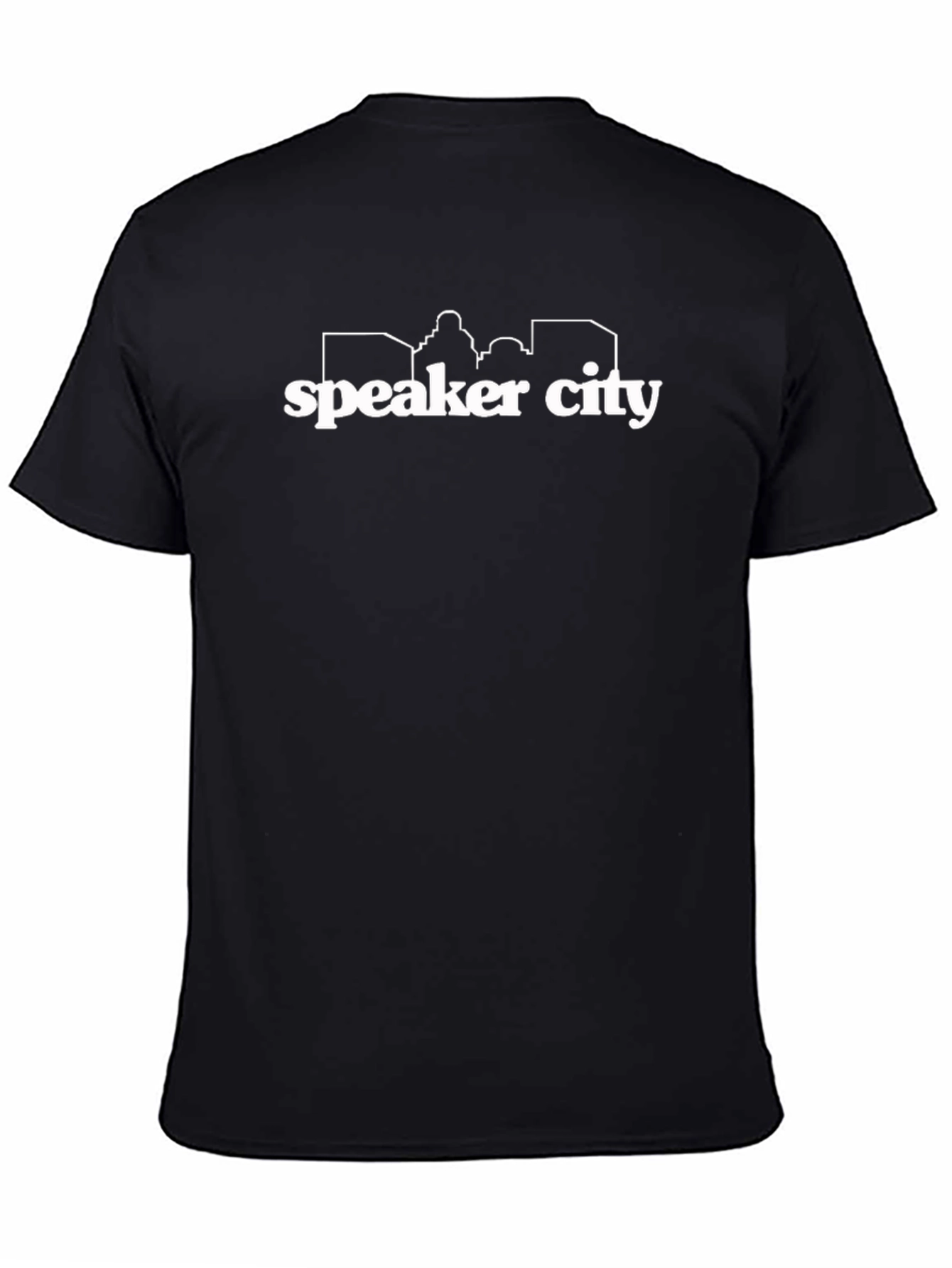 Speaker City Graphic Tee - Stylish Black T-Shirt