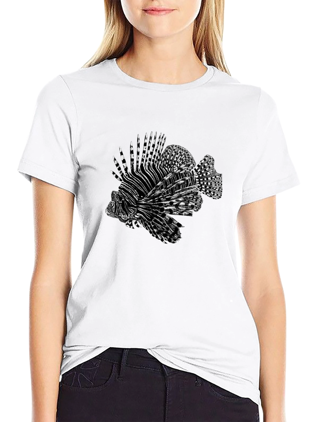 Lionfish Graphic Tee - Cool Black T-Shirt