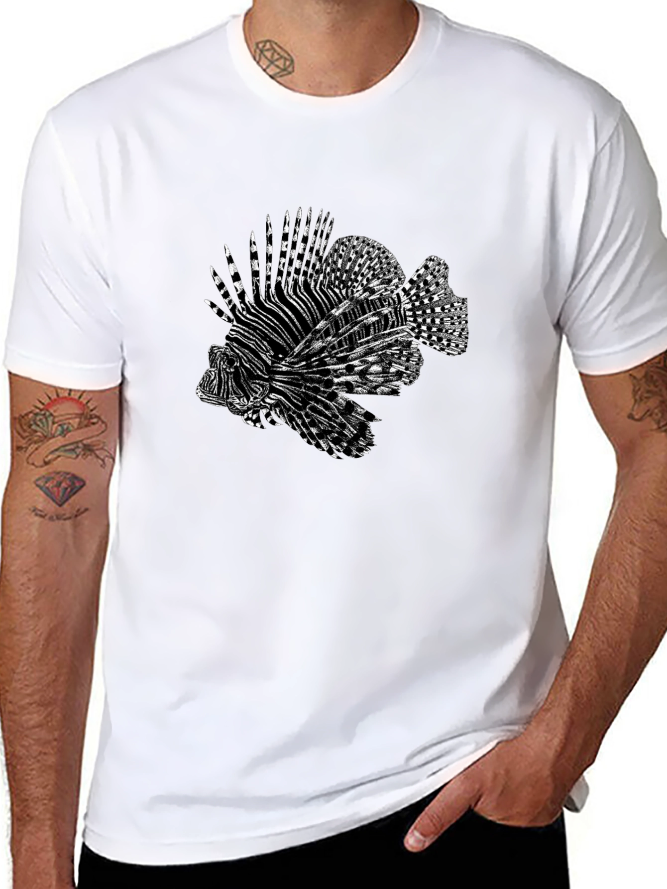 Lionfish Graphic Tee - Cool Black T-Shirt